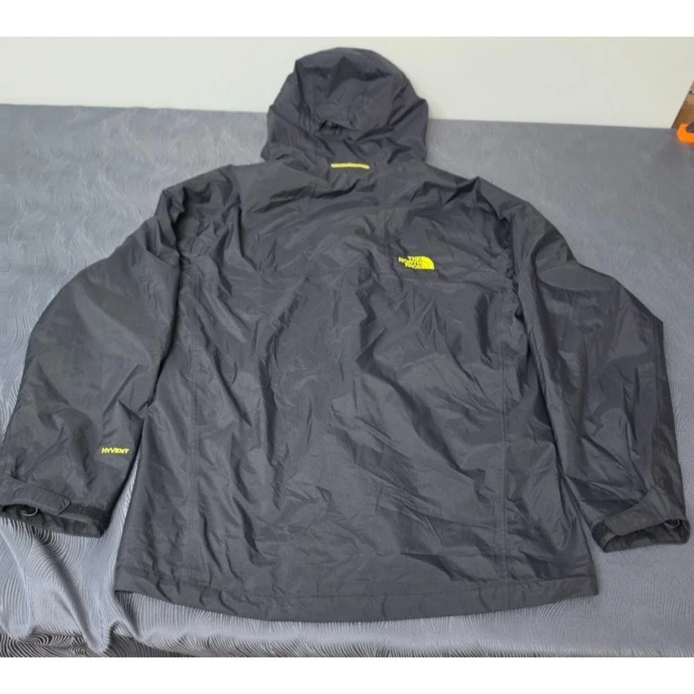The North Face Resolve 2 Rain Jacket Mens Small Black Yellow Dryvent Hyvent S